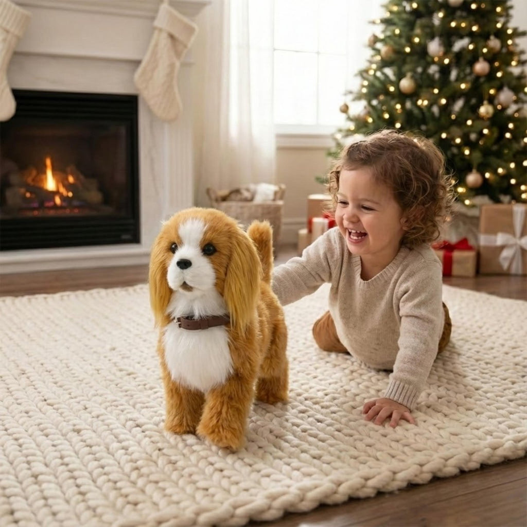 Jouet de chiot robot Cavalier King Charles Spaniel réaliste et interactif | Marche, aboie et remue la queue