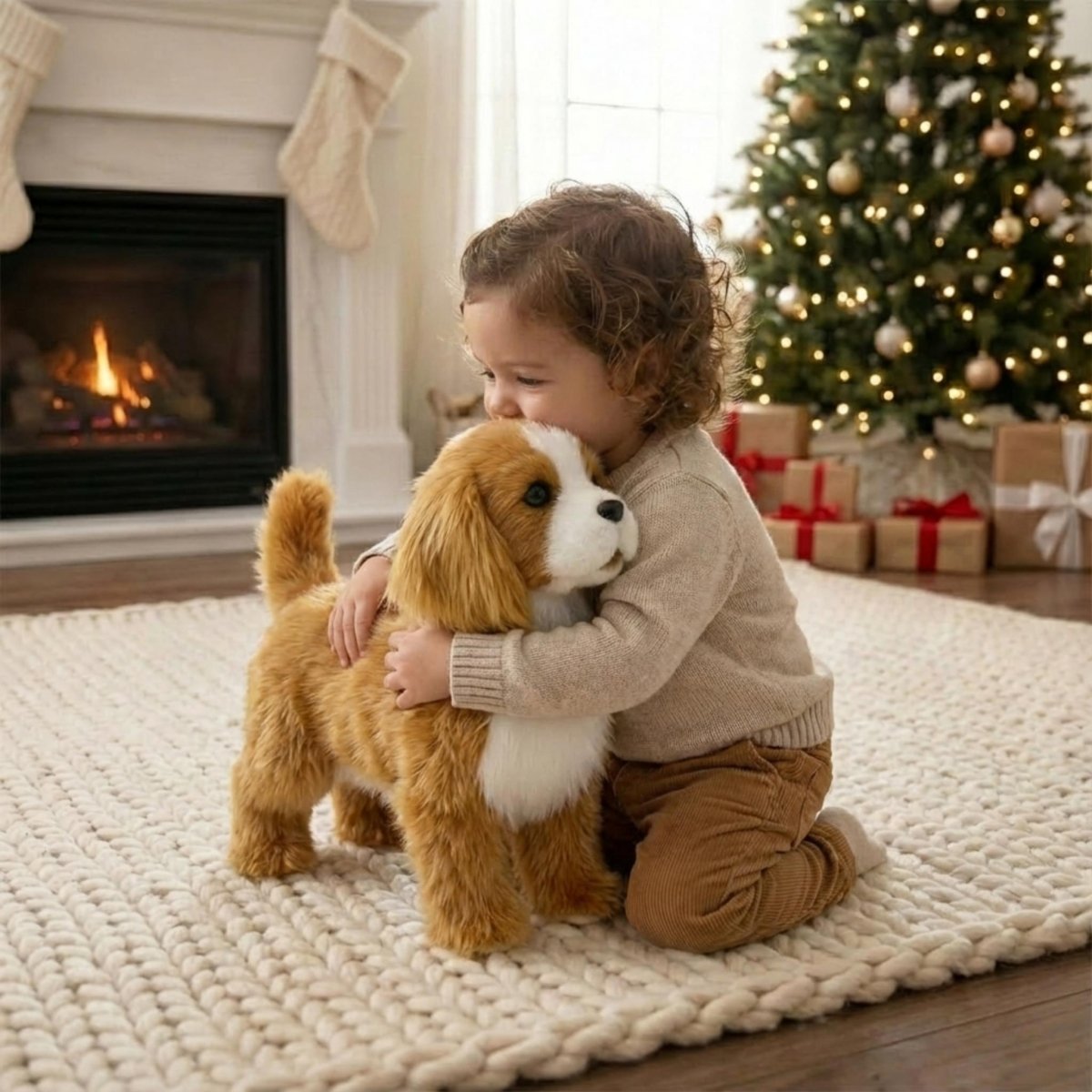 Jouet de chiot robot Cavalier King Charles Spaniel réaliste et interactif | Marche, aboie et remue la queue