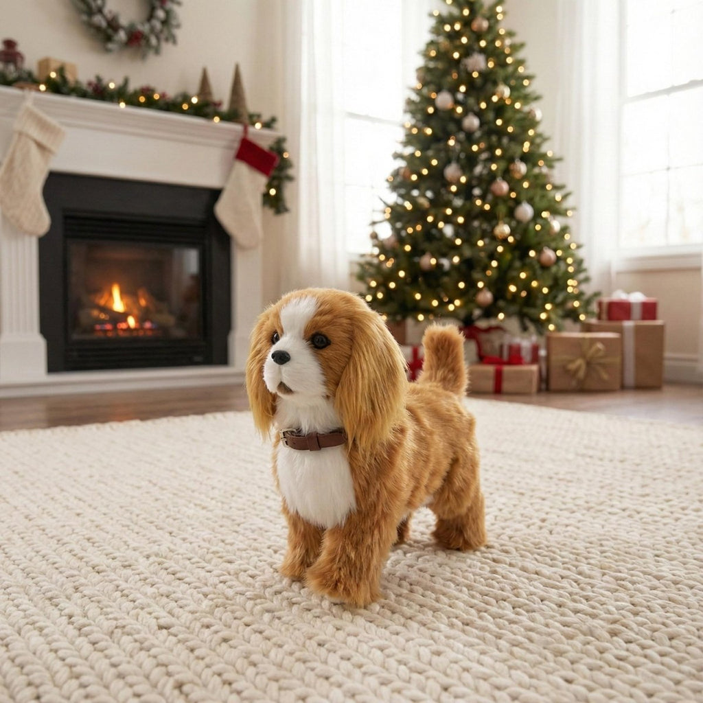 Jouet de chiot robot Cavalier King Charles Spaniel réaliste et interactif | Marche, aboie et remue la queue