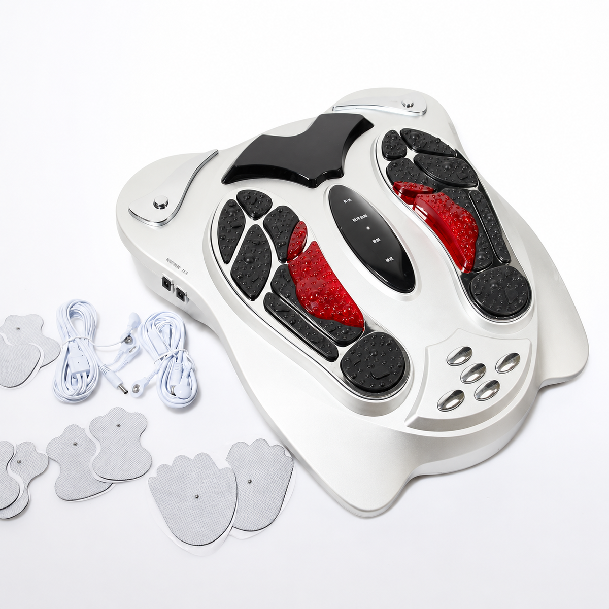 Máquina de circulación para pies y masajeador Tens Ems con control remoto inalámbrico y almohadillas de electrodos