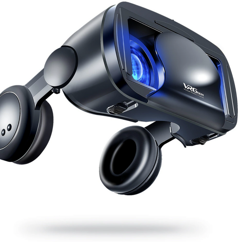 Smart VR Headset with Integrated Headphones – Adjustable Lenses, Wide Field of View & Universal Phone Compatibility | Immersive 3D Experience for iPhone & Android