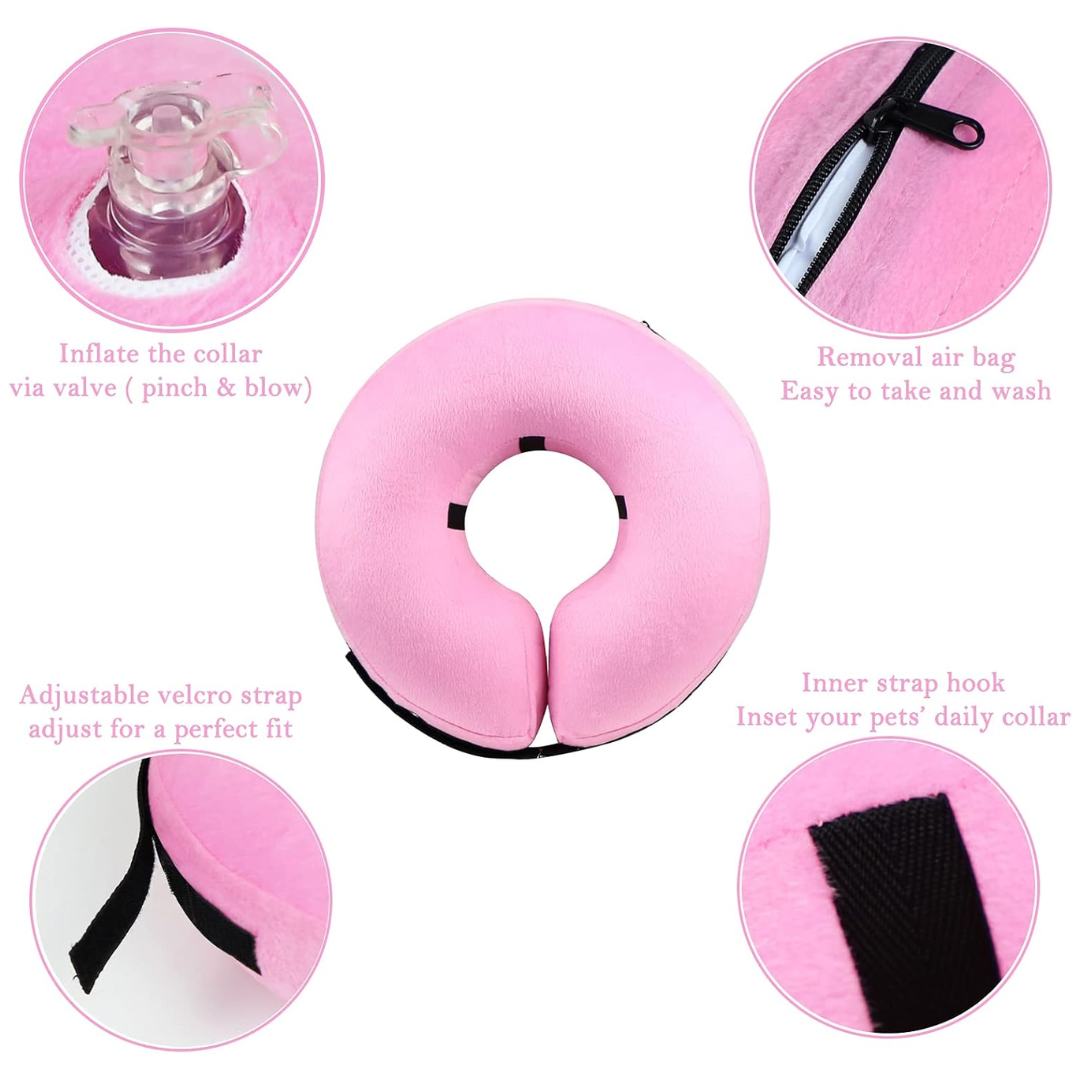 Inflatable Dog Recovery Collar for Post-Surgery Protection – Soft Comfortable Alternative to Cone for Pets
