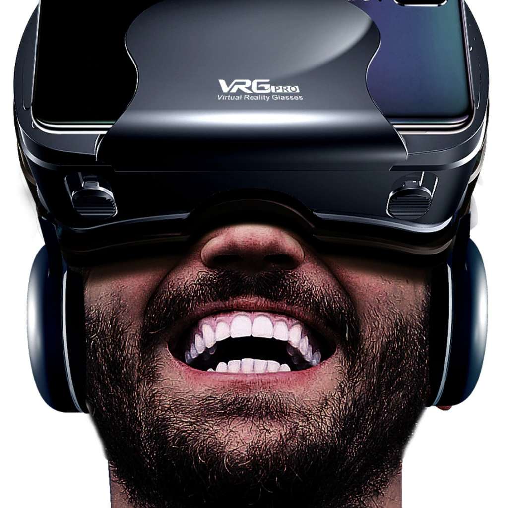 Smart VR Headset with Integrated Headphones – Adjustable Lenses, Wide Field of View & Universal Phone Compatibility | Immersive 3D Experience for iPhone & Android