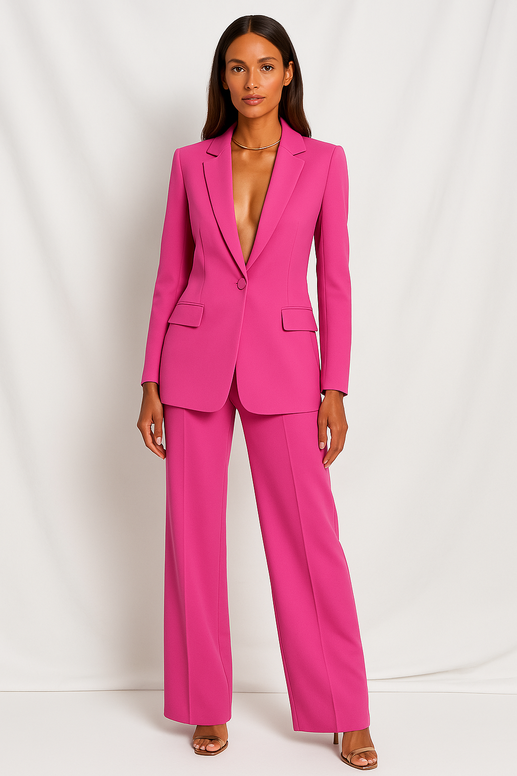 Ensemble blazer structuré et pantalon large – Ensemble moderne pour un style assuré et sophistiqué
