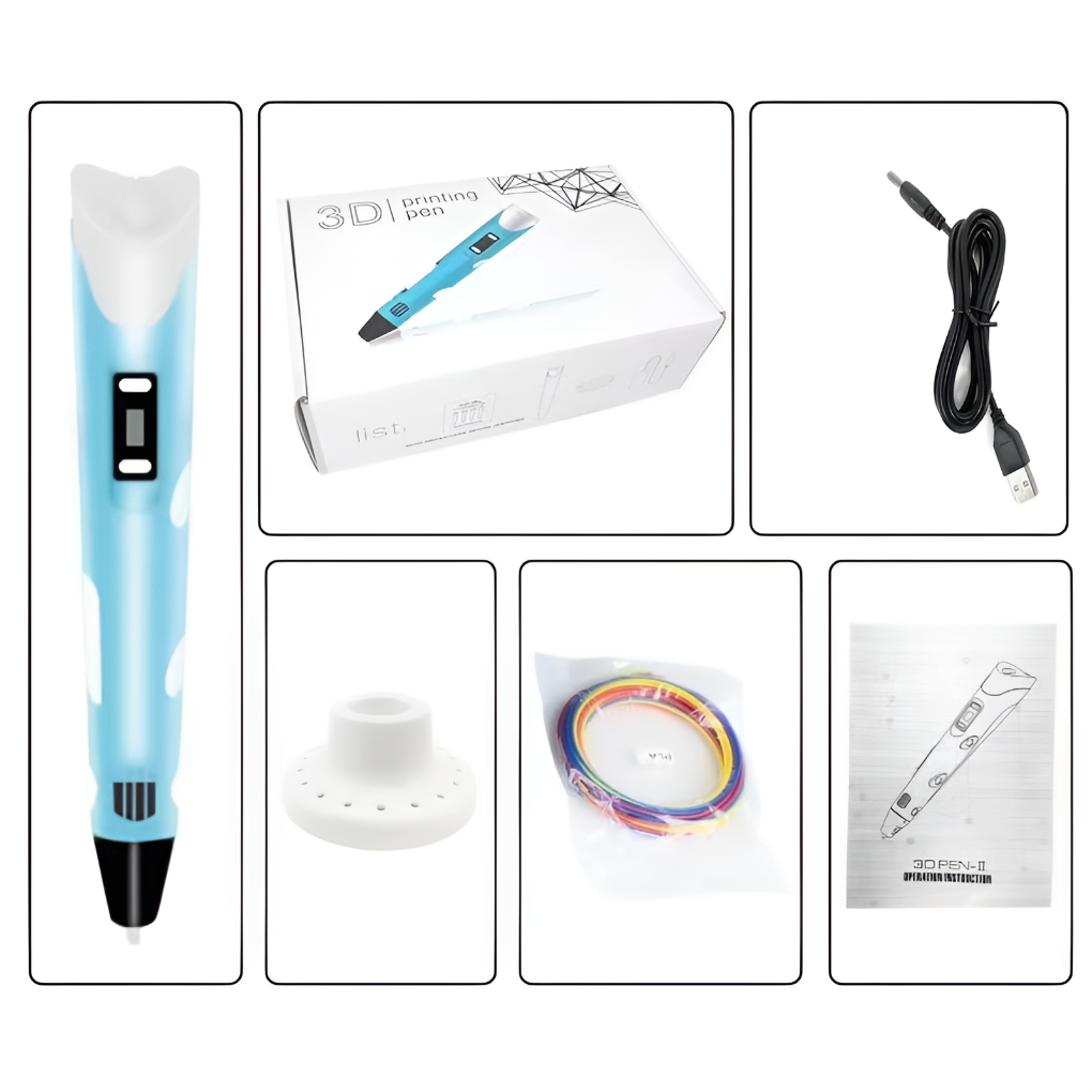 3D-Zeichenstift – Einstellbare Geschwindigkeit, USB-betrieben, kompatibel mit PLA-/ABS-Filamenten
