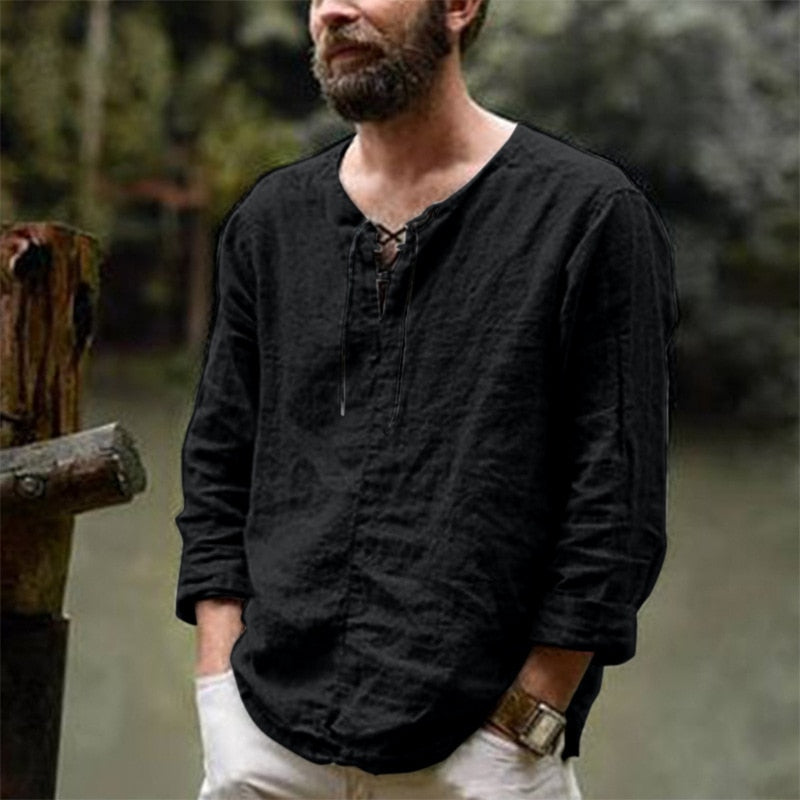 Cael Ren. – Camicetta e T-shirt leggere in lino da uomo per uno stile estivo