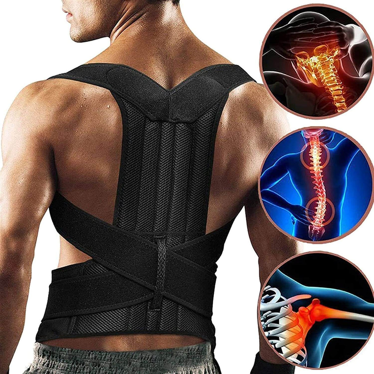 Chaleco de soporte postural - Ayuda ajustable para la alineación de la espalda y los hombros, ideal para la comodidad diaria