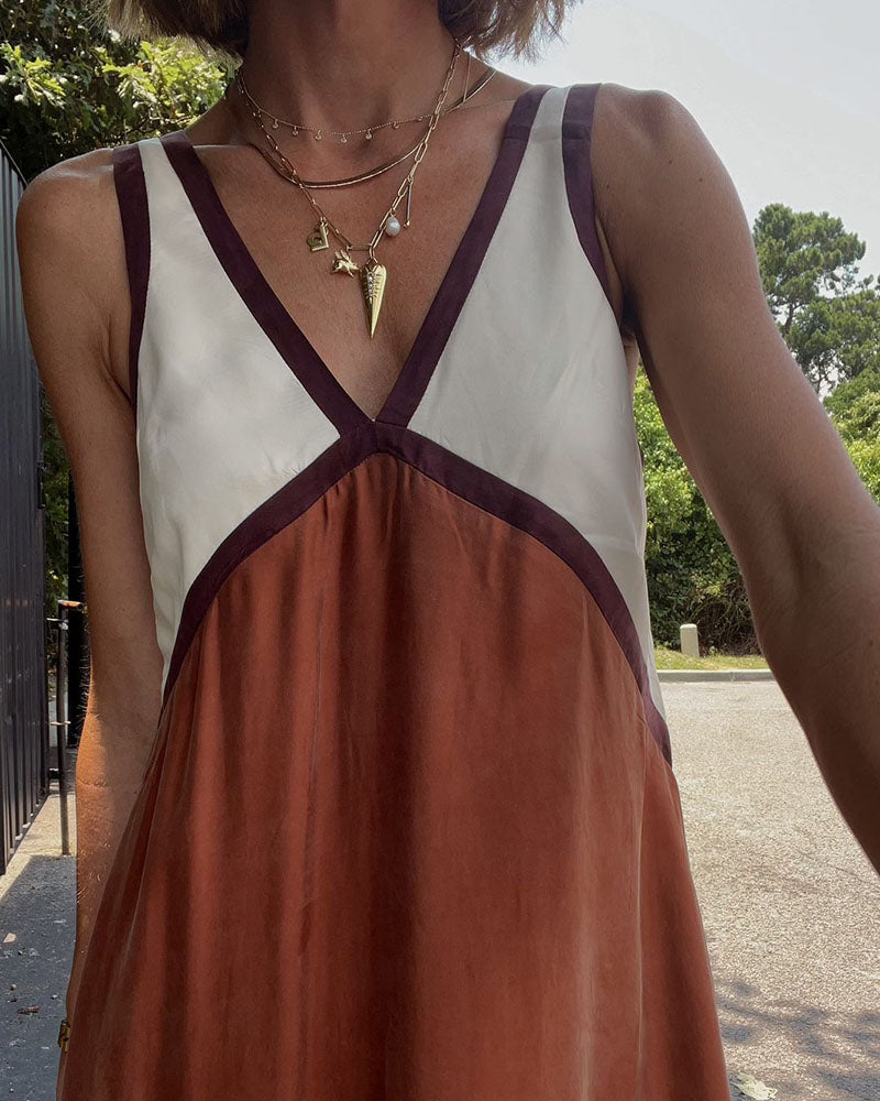 Raina J. – Contrast Elegance Maxi Dress