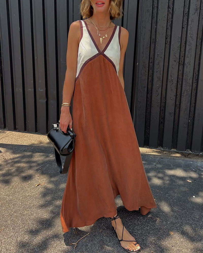 Raina J. – Contrast Elegance Maxi Dress
