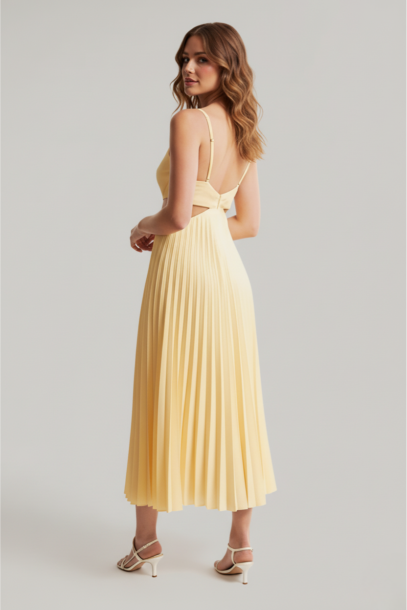 MIRA – Elegante abito midi plissettato