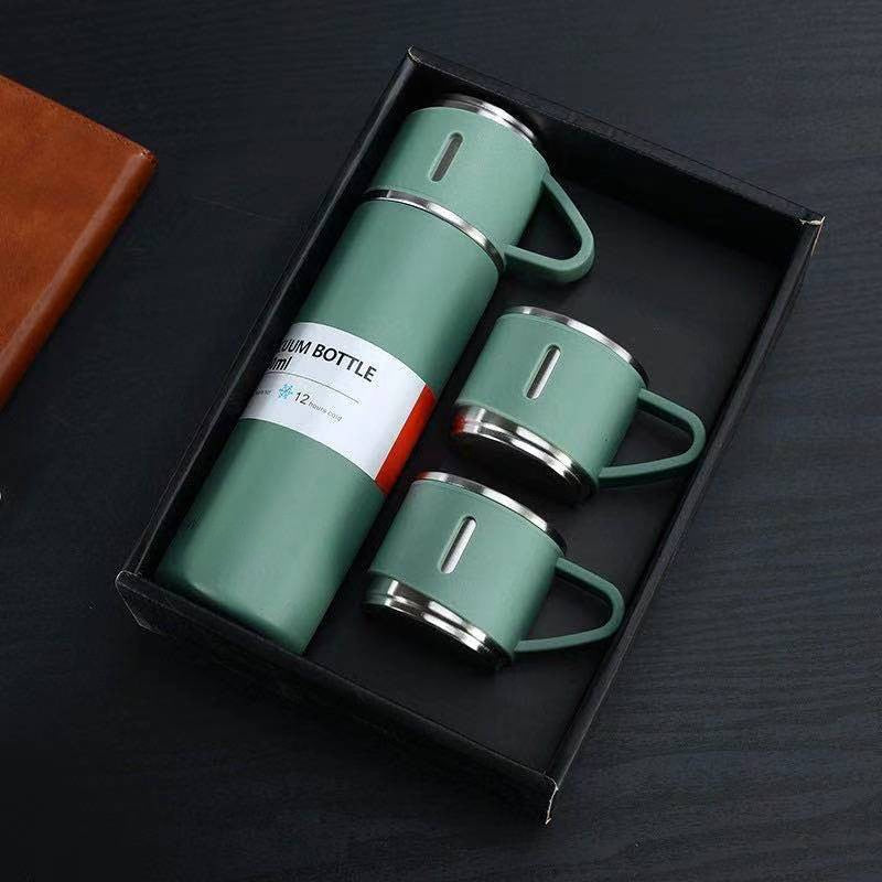 Portable Insulated Thermos Flask – 12-Hour Temperature Retention with Cup-Style Lid