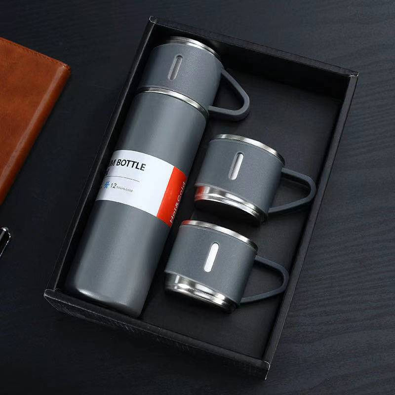 Portable Insulated Thermos Flask – 12-Hour Temperature Retention with Cup-Style Lid