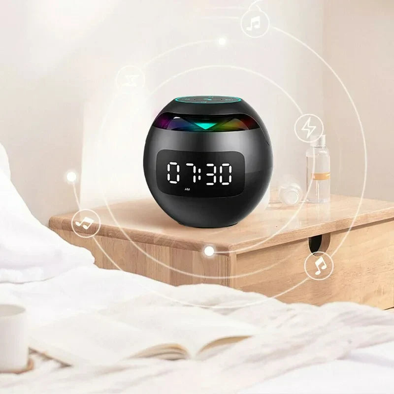 Reloj despertador con altavoz multifunción para el dormitorio – Reloj digital con audio Bluetooth, alarma y pantalla nocturna