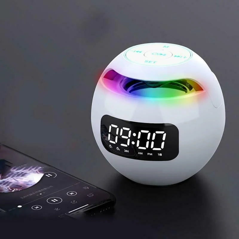 Reloj despertador con altavoz multifunción para el dormitorio – Reloj digital con audio Bluetooth, alarma y pantalla nocturna