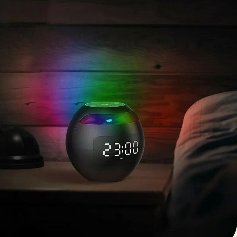 Reloj despertador con altavoz multifunción para el dormitorio – Reloj digital con audio Bluetooth, alarma y pantalla nocturna