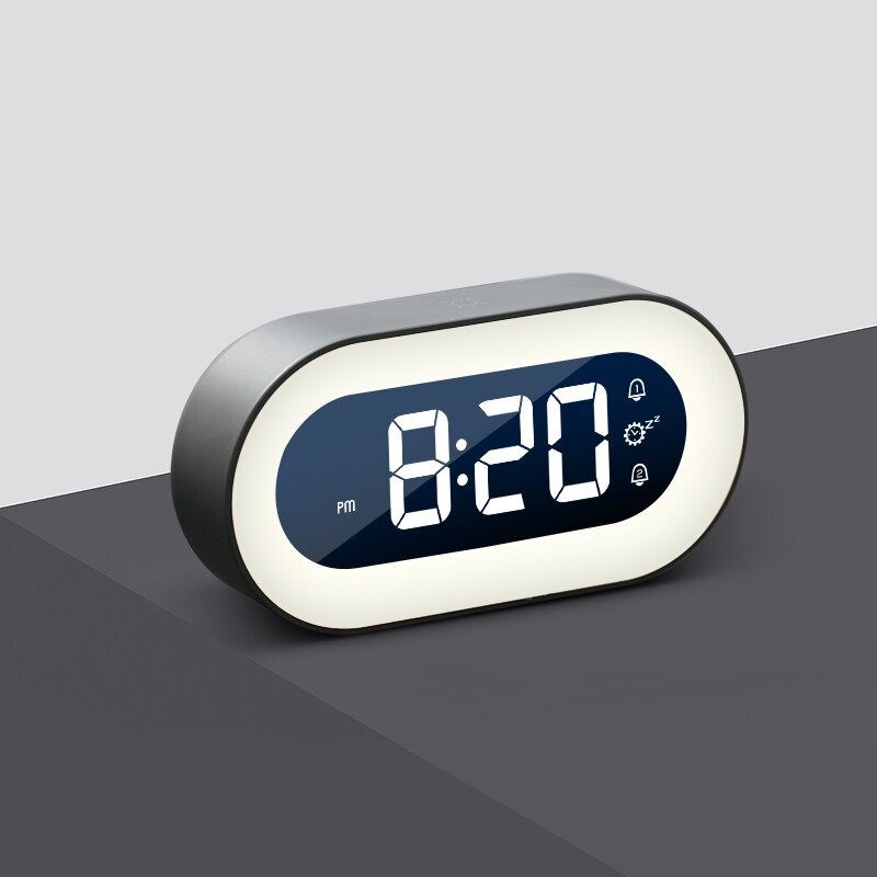 Digitaler Wecker mit Nachtlicht - Uhr mit LED-Anzeige für den Nachttisch, Schlafzimmer, Zeitanzeige und sanfte Nachtbeleuchtung