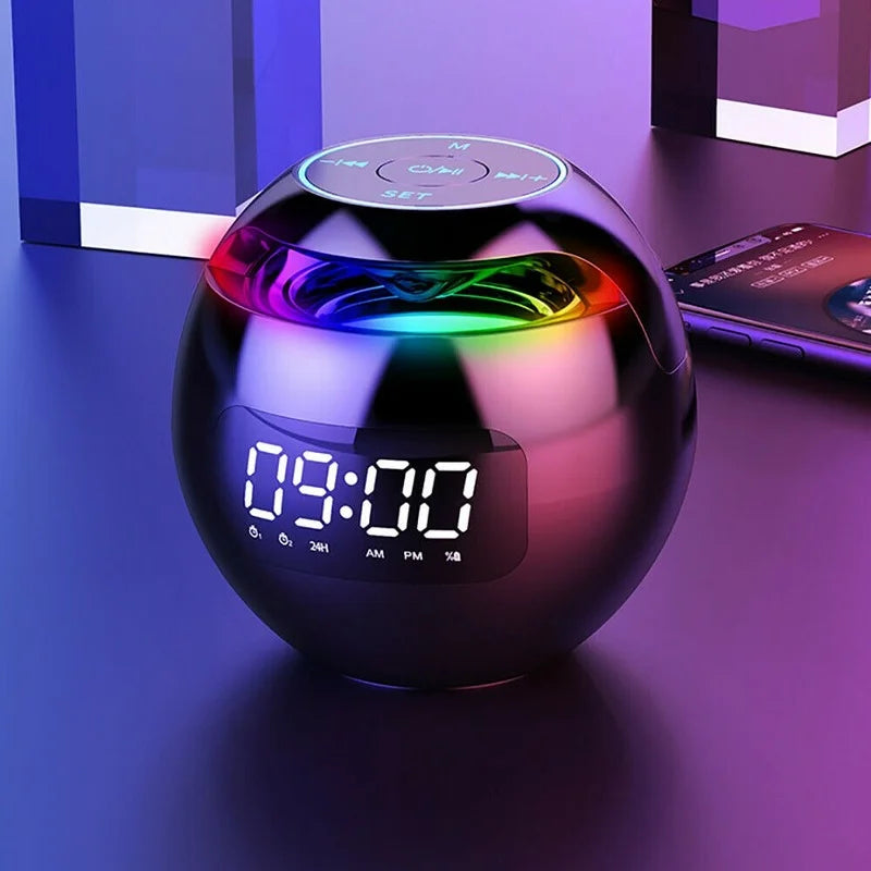 Reloj despertador con altavoz multifunción para el dormitorio – Reloj digital con audio Bluetooth, alarma y pantalla nocturna