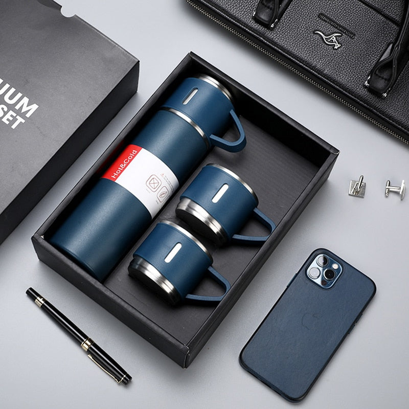 Portable Insulated Thermos Flask – 12-Hour Temperature Retention with Cup-Style Lid