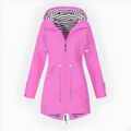 Stylish Long Rain Jacket for Women – Windproof & Waterproof Design