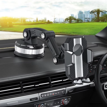 Support de téléphone pour voiture à forte aspiration, rotation à 360° et utilisation d'une seule main - support universel réglable