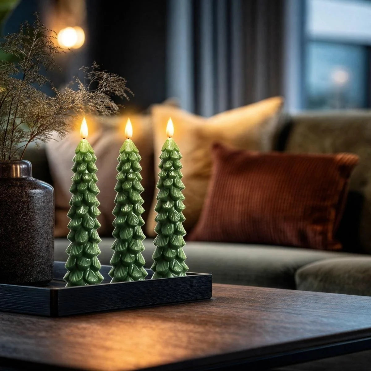Battery Operated Christmas Tree Candles with Remote Control Flickering LED Flameless Taper - Image 1