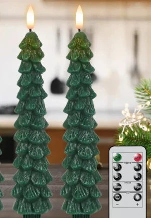 Battery Operated Christmas Tree Candles with Remote Control Flickering LED Flameless Taper - Image 5