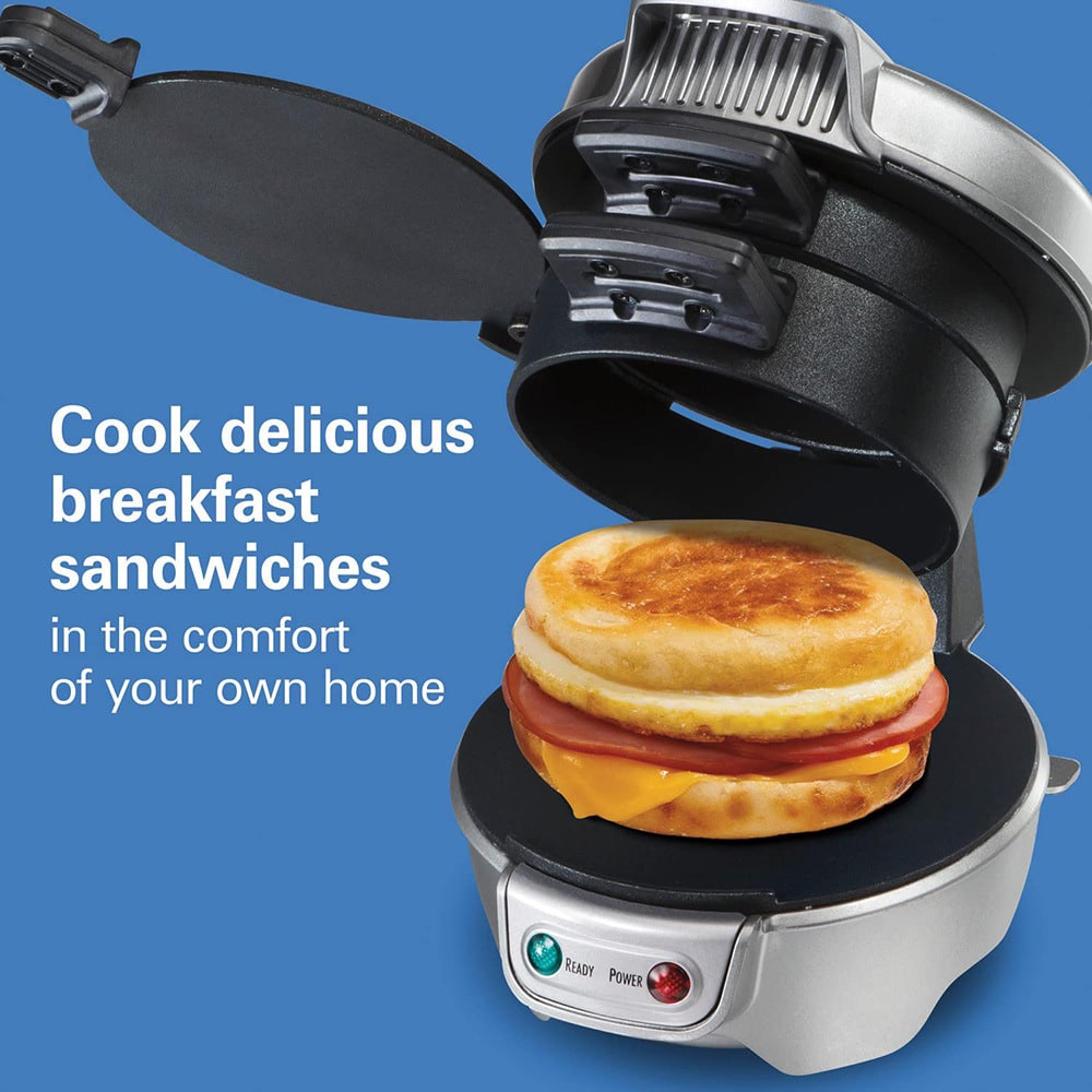Breakfast Sandwich Maker and Panini Press Machine with Nonstick Plates and Hinged Design - Image 18