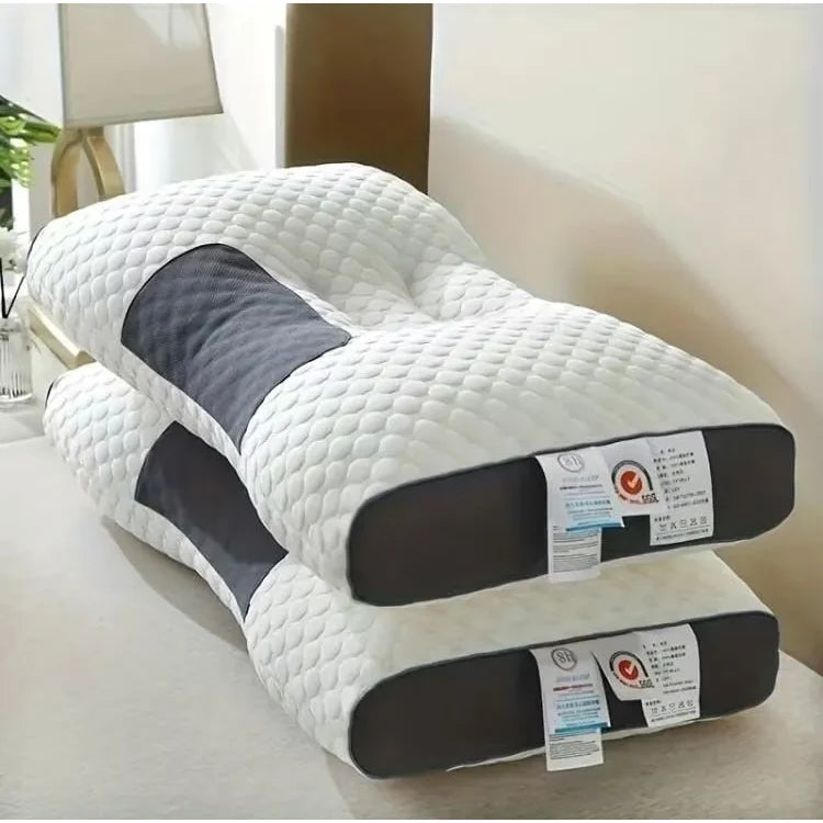 Cervical Support Pillow with Ergonomic Contour Knitted Cover and Breathable Mesh - Image 3