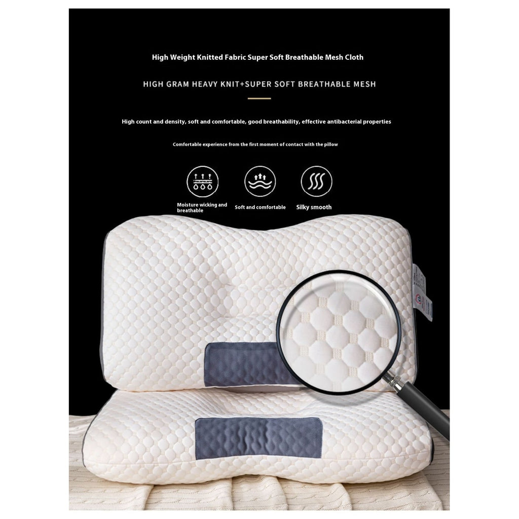 Cervical Support Pillow with Ergonomic Contour Knitted Cover and Breathable Mesh - Image 4