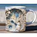 Christmas Coffee Mug with 3D Illusion Snowman Design 8 Oz Ceramic Festive - Image 7