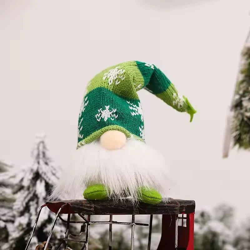 Christmas Gnome Light Up Plush Decoration with Knit Snowflake Hat and LED Glow - Image 13