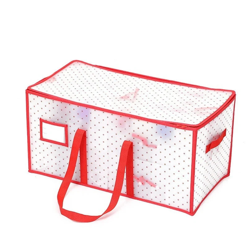 Christmas Ornament Storage Box with Zippered Lid and Grid Dividers - Image 11
