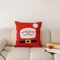 Christmas Pillow Cover with Festive Embroidered Design and Woven Square Throw Accent - Image 1