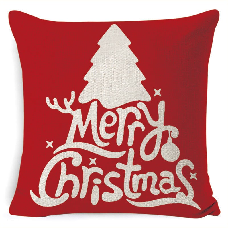 Christmas Pillow Covers with Throw Square Decorative Accent Festive Linen-Look Design - Image 17