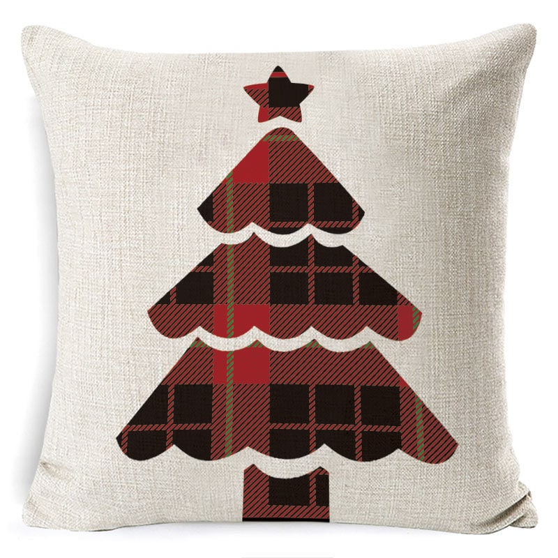 Christmas Pillow Covers with Throw Square Decorative Accent Festive Linen-Look Design - Image 30