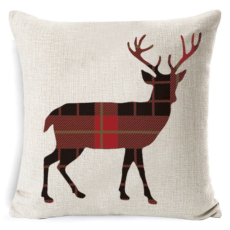 Christmas Pillow Covers with Throw Square Decorative Accent Festive Linen-Look Design - Image 37