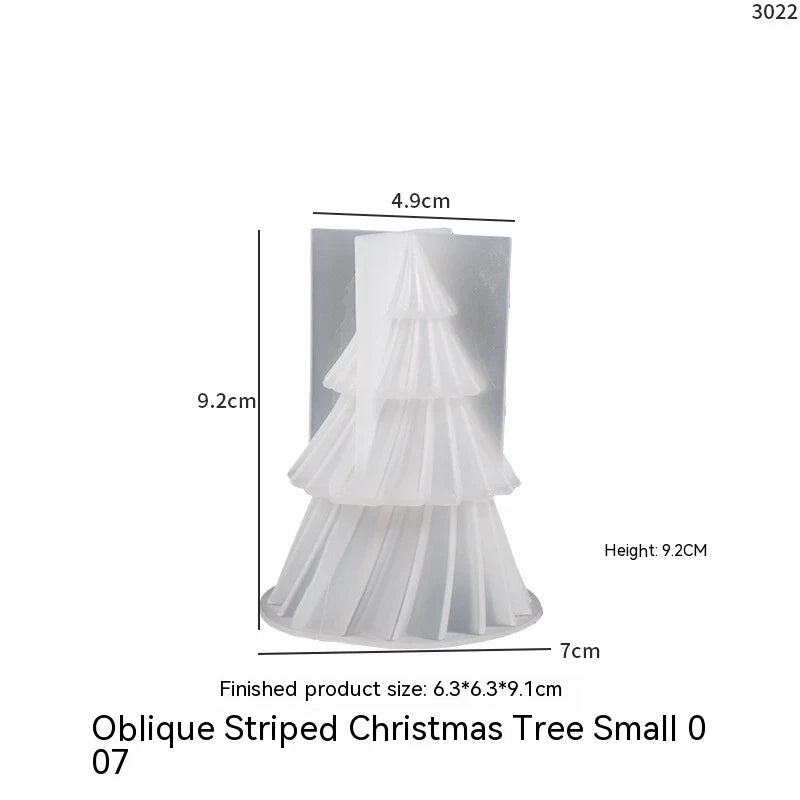 Christmas Tree Candle Silicone Mold with 3D Tiered Ridged Design for Soaps - Image 6