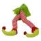 Christmas Tree Elf Decoration with Plush Striped Legs and Pointed Shoes - Image 1