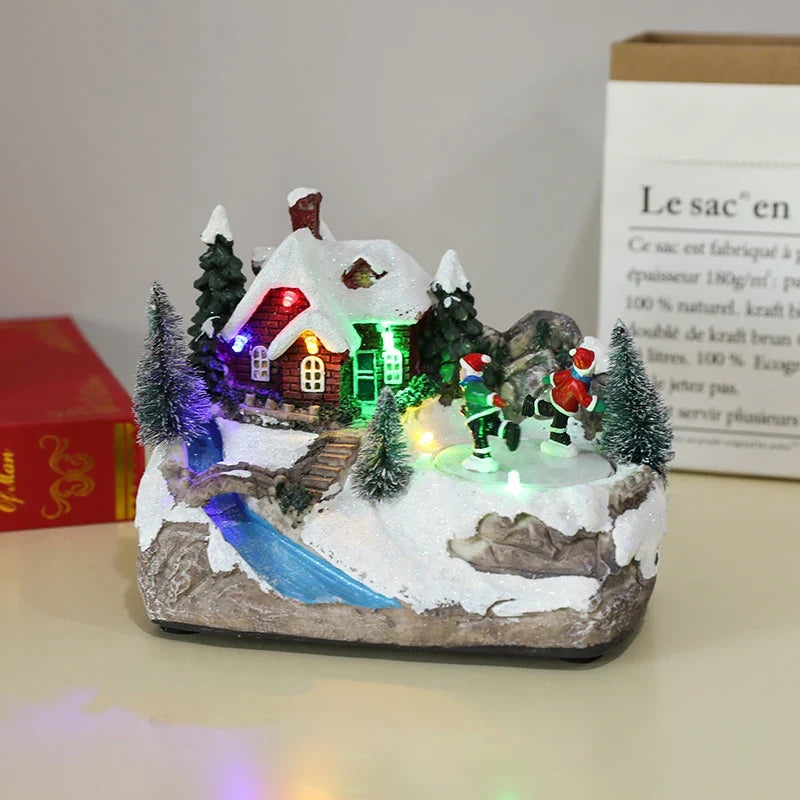 Christmas Village with Animated Lights Moving Train and Miniature Caroler Figurines - Image 21
