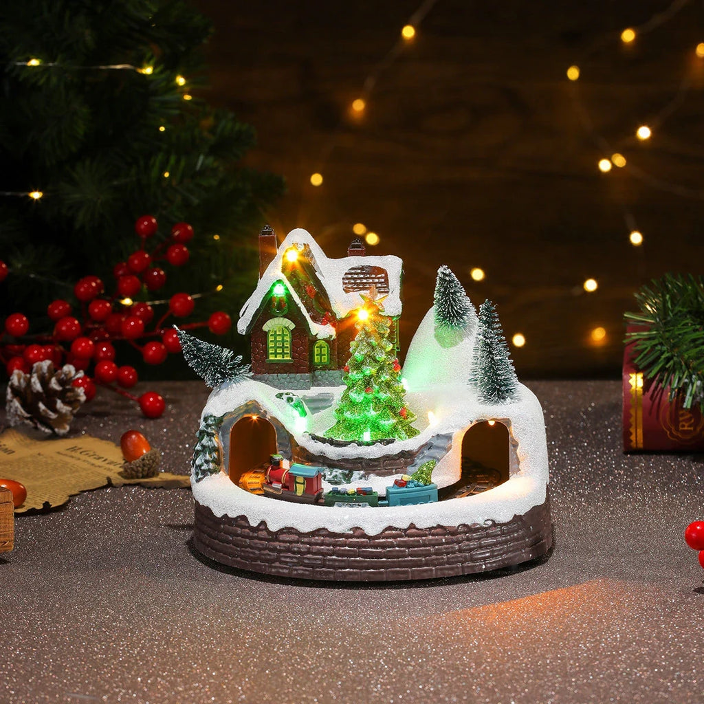 Christmas Village with Animated Lights Moving Train and Miniature Caroler Figurines - Image 25