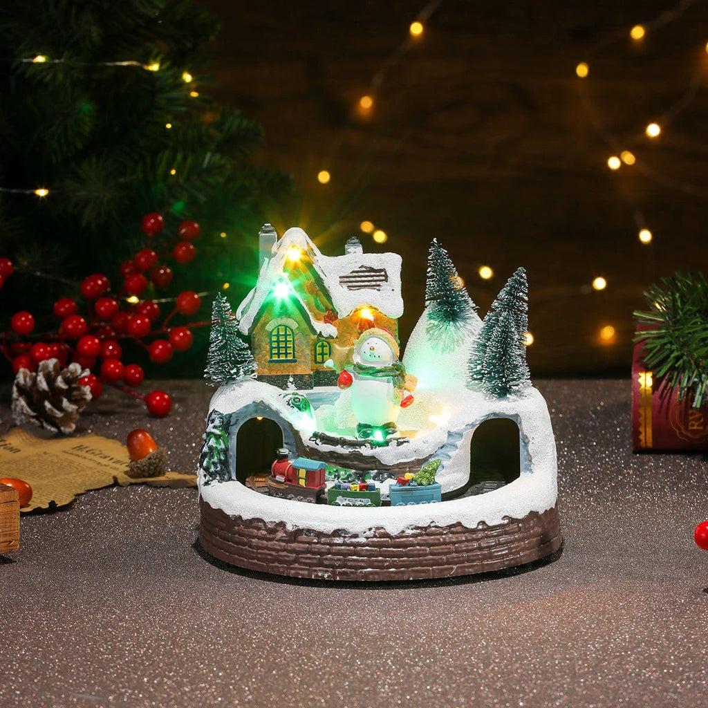 Christmas Village with Animated Lights Moving Train and Miniature Caroler Figurines - Image 27