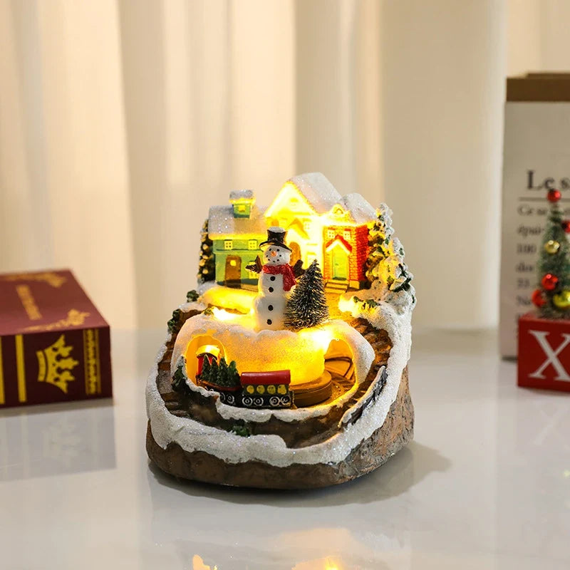 Christmas Village with Animated Lights Moving Train and Miniature Caroler Figurines - Image 28