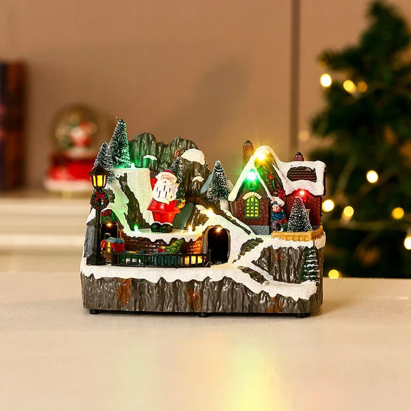 Christmas Village with Animated Lights Moving Train and Miniature Caroler Figurines - Image 30