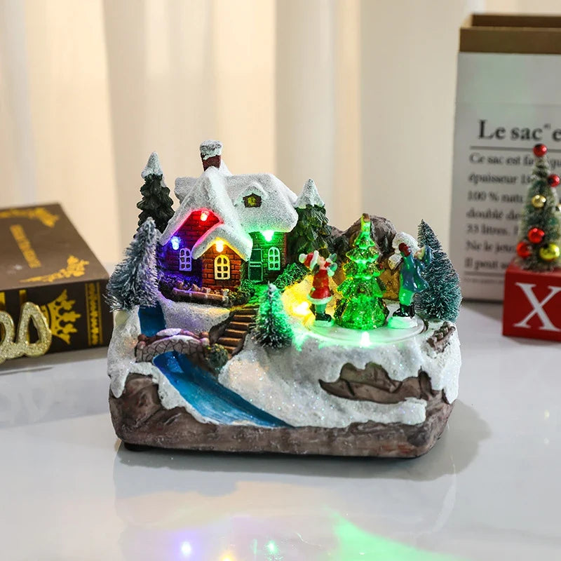 Christmas Village with Animated Lights Moving Train and Miniature Caroler Figurines - Image 32