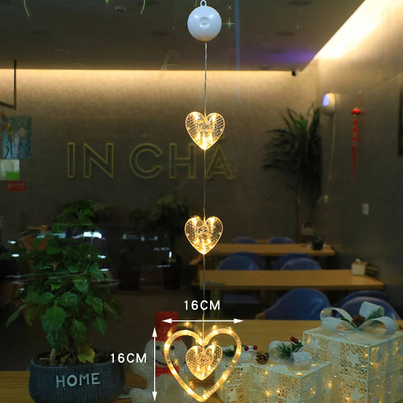 Christmas Window Lights with Suction Cup Battery Box and Warm LED Pendants - Image 11