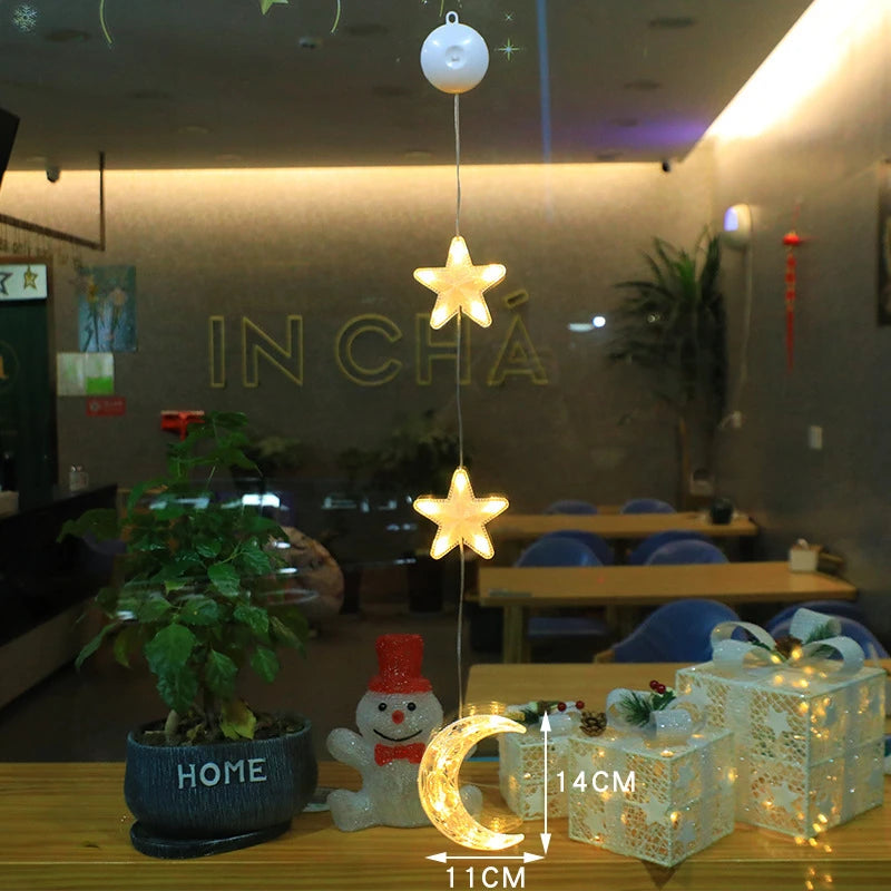 Christmas Window Lights with Suction Cup Battery Box and Warm LED Pendants - Image 9