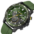 Chronograph Watch with Silicone Strap 53mm Sporty Design Three Subdials and Date Display - Image 1