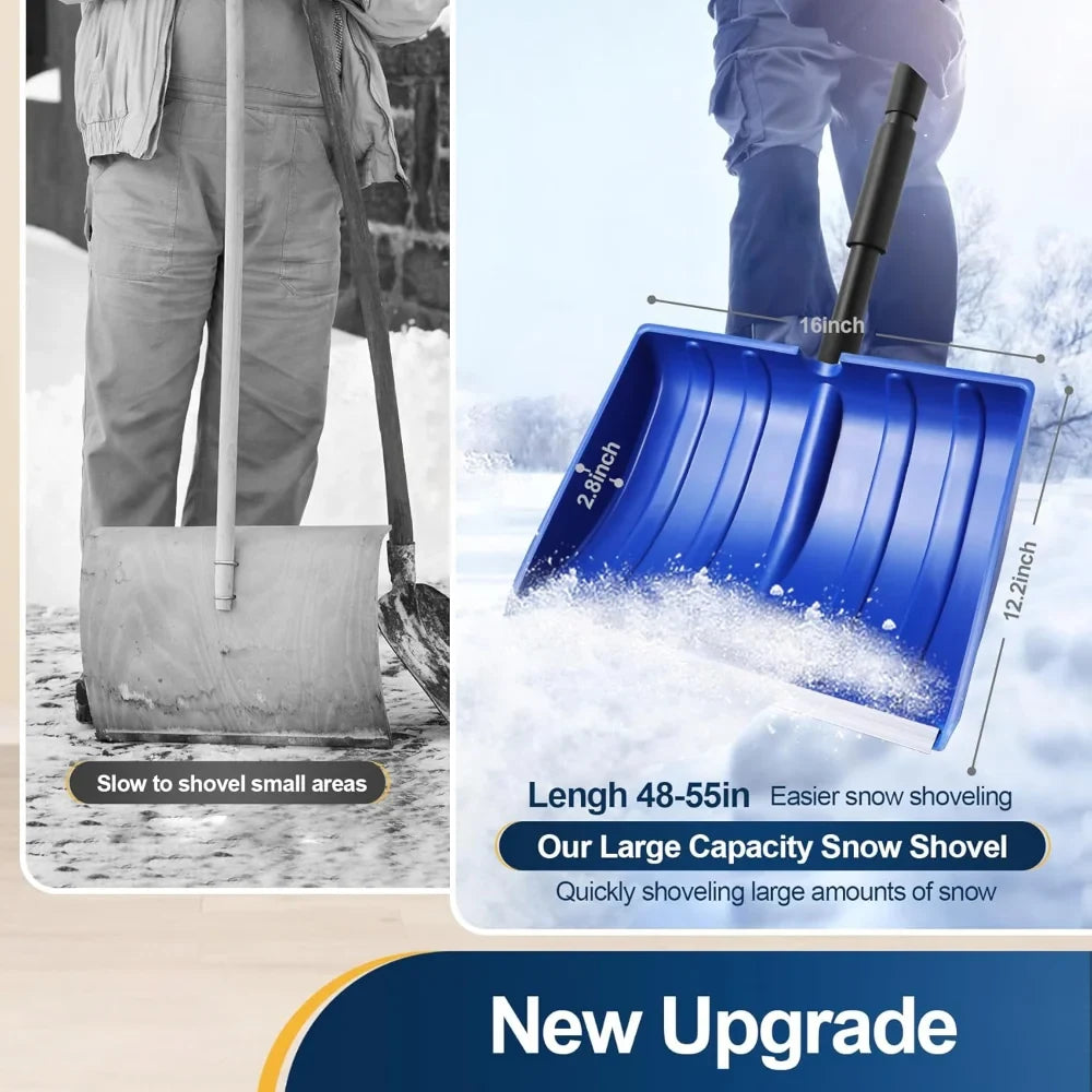 Collapsible Snow Shovel with Adjustable Handle and Plastic Scoop - Image 7