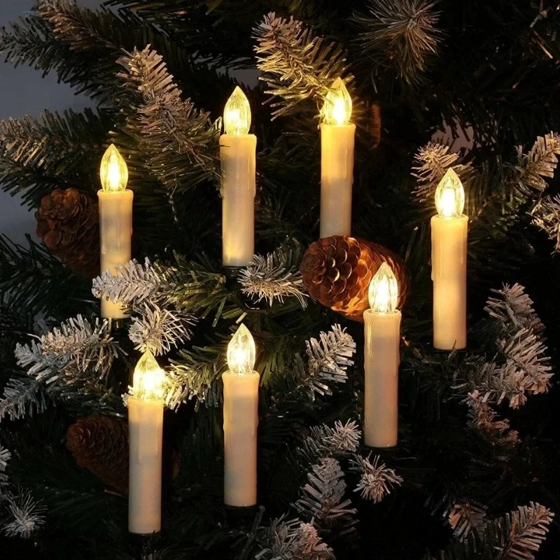 Cordless Clip-On Christmas Tree Lights with Battery Operated LED Candles - Image 5