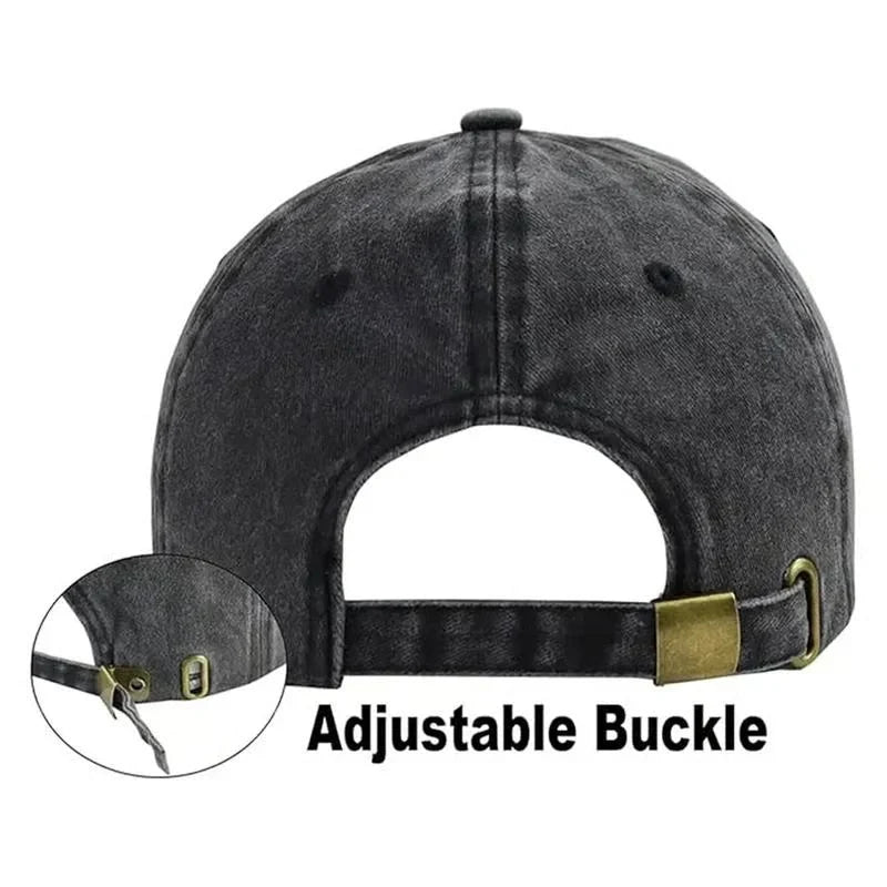 Custom Baseball Caps with Distressed Washed Cotton and Embroidered Vintage Retro Design - Image 4